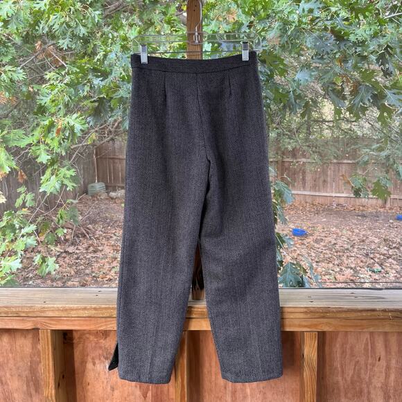 Jillian Jones Women's Vintage 100% Wool Grey Herringbone Dress Pants Size 6 - Picture 2 of 9